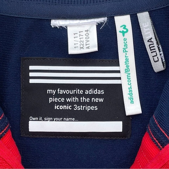 adidas Climalite Track Jacket, 3 Stripes, Full Zip, Red & Blue, Women’s Sz Small - Picture 6 of 6